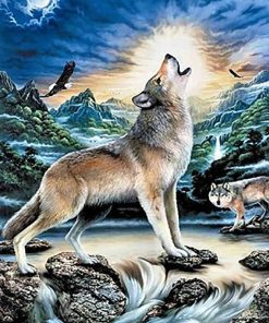 Howling Wolf paint by numbers