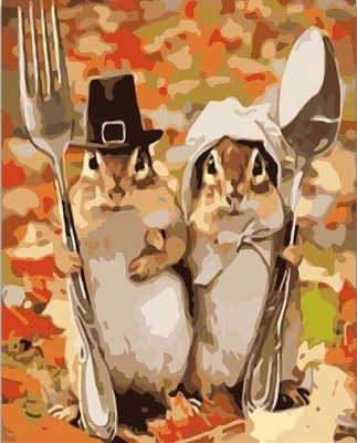 Mr and Mrs Squirrel paint by numbers