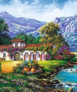 Beautiful Country House Landscape Paint By Numbers