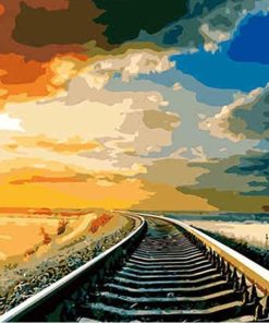 Railway Landscape Hand City - DIY Paint By Numbers - Numeral Paint