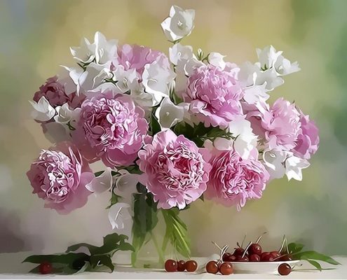 Romantic Flowers Flowers Paint By Numbers