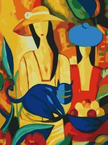 Abstract Woman and The Cat People Paint By Numbers