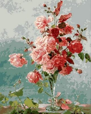 Red Rose Flowers paint by numbers