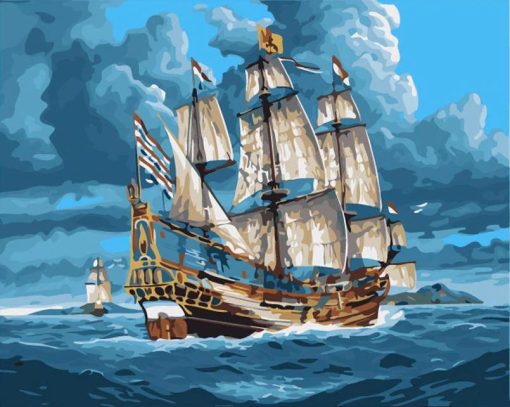 Ship In The Sea paint by numbers