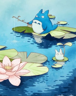 Chibi Totoro Fishing NEW Paint By Numbers