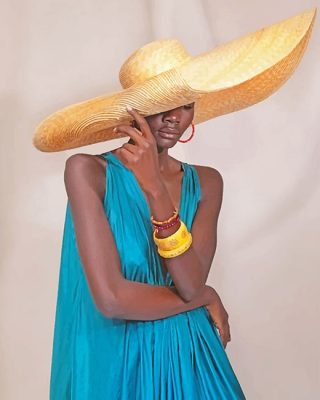 African Glamour Hat NEW Paint By Numbers
