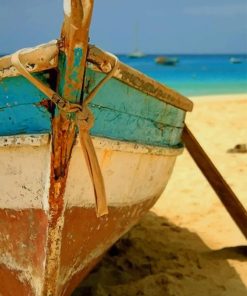 Aesthetic Boat In The Beach paint by numbers