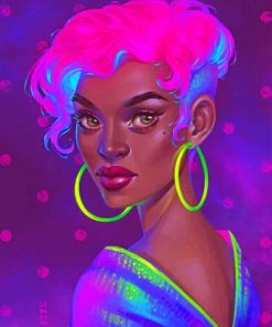 Neon Black Girl paint by numbers