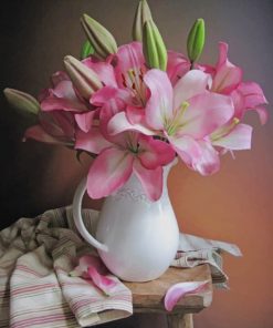 Pink Flowers Bouquet paint by numbers