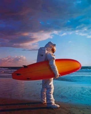 Astronaut On The beach paint by numbers