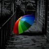 Black And White Colorful Umbrella paint by numbers