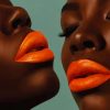 Black Women With Orange Lipstick Paint by numbers