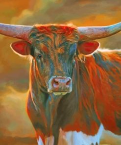 Brown Longhorn Paint by numbers