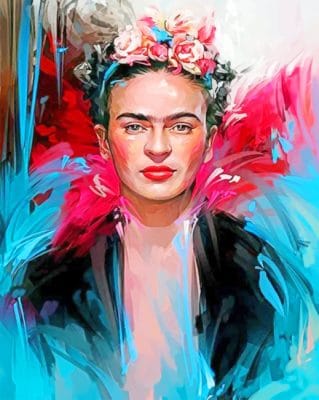 Colorful Frida Kahlo paint by numbers