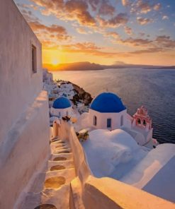 Santorini Sunrise Paint by numbers