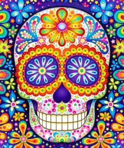 Colorful Skull Paint by numbers