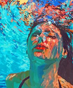 Girl Underwater paint by numbers