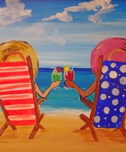 Besties In Beach paint by number