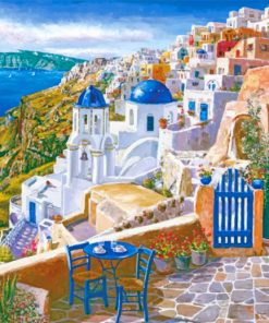 Santorini Greece Island paint by numbers