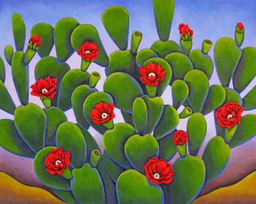 Cactus And Roses Paint by numbers