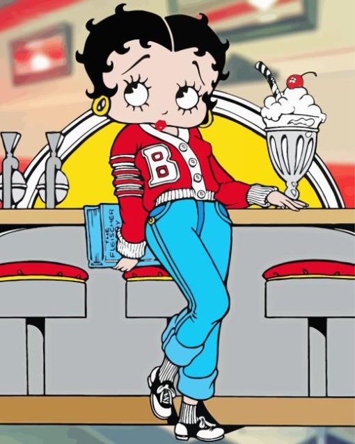 Cheerleader Betty Boop Paint By Numbers