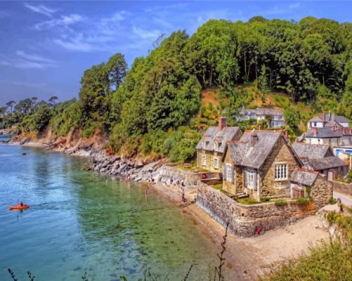 Cottages By The Sea paint by numbers