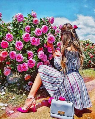 girl-with-pink-flowers-paint-by-number