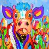 Colorful Cow Art Paint by numbers