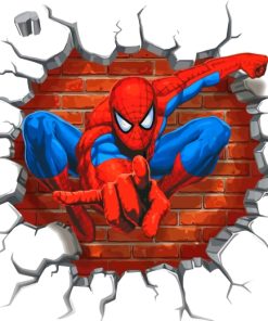 Cracked Wall Spider Man Paint by numbers