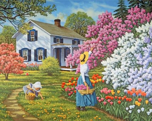 Spring Country Life Paint by numbers