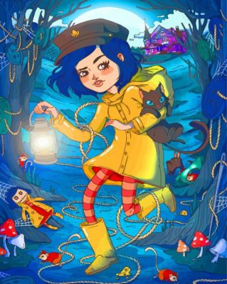 Coraline And Cat Paint by numbers