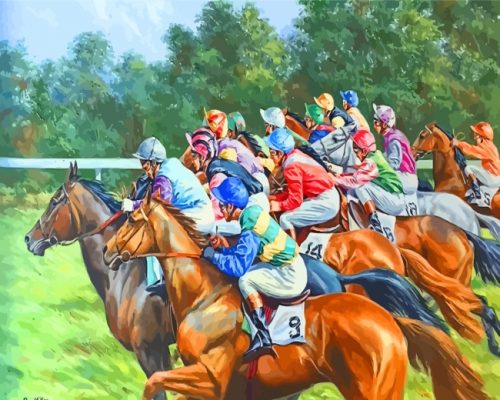 Horses Race Paint by numbers