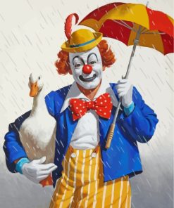 clown and white duck-paint-by-numbers