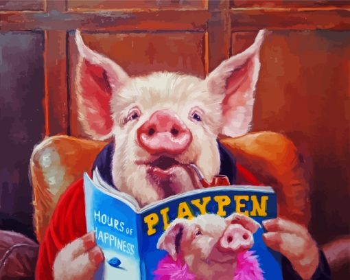 pig-reading-a-magazine-paint-by-numbers