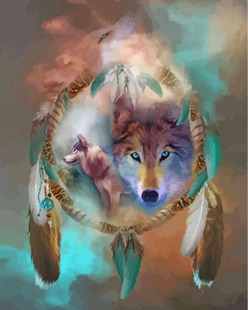 wolf-an-ddream-catcher-paint-by-numbers