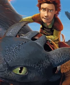 Hiccup On Dragon Paint by numbers