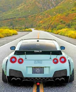 White-Nissan-GTR-paint-by-number