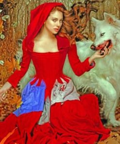 Red Riding Hood And The Wolf paint by numbers