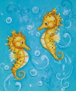 Cute Yellow SeahorseS Paint by numbers