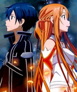 Asuna Yuuki And Kazuto Kirigaya paint by numbers