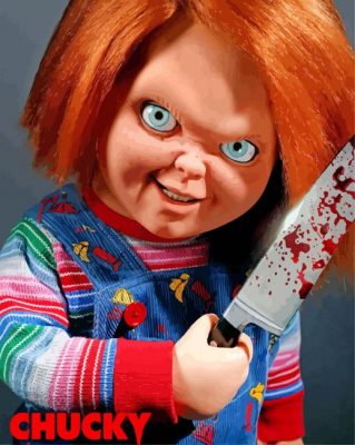 Creepy Chucky Doll paint by number