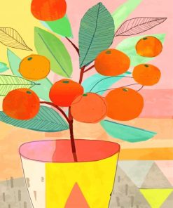 Orange Tree plant paint by numbers