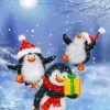 Penguins Celebrating The Xmas paint by numbers