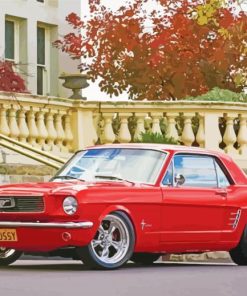 1966 Red Mustang Car Paint By Numbers