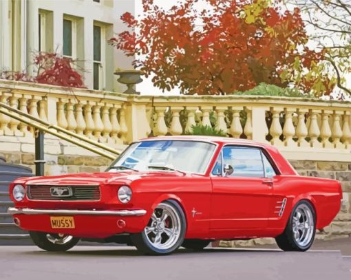 1966 Red Mustang Car Paint By Numbers