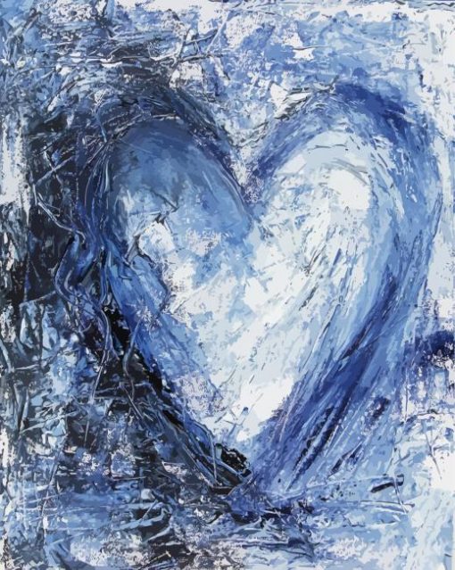 Abstract Blue Heart Paint By Numbers