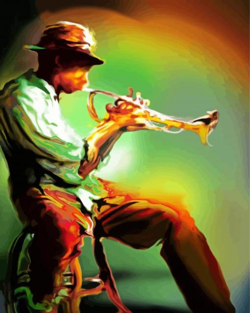 Abstract Horn Player Paint By Numbers