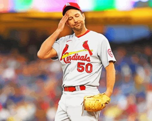 Adam Wainwright Cardinals Player Paint By Numbers