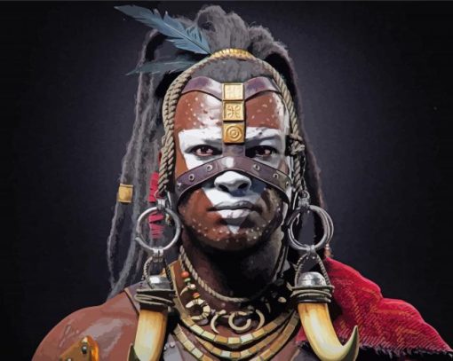 Aesthetic African Warrior Paint By Numbers