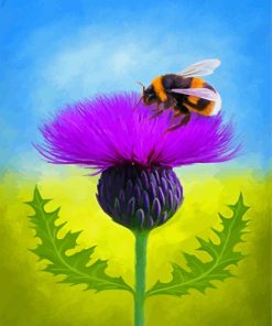 Aesthetic Bee Thistle Paint By Numbers